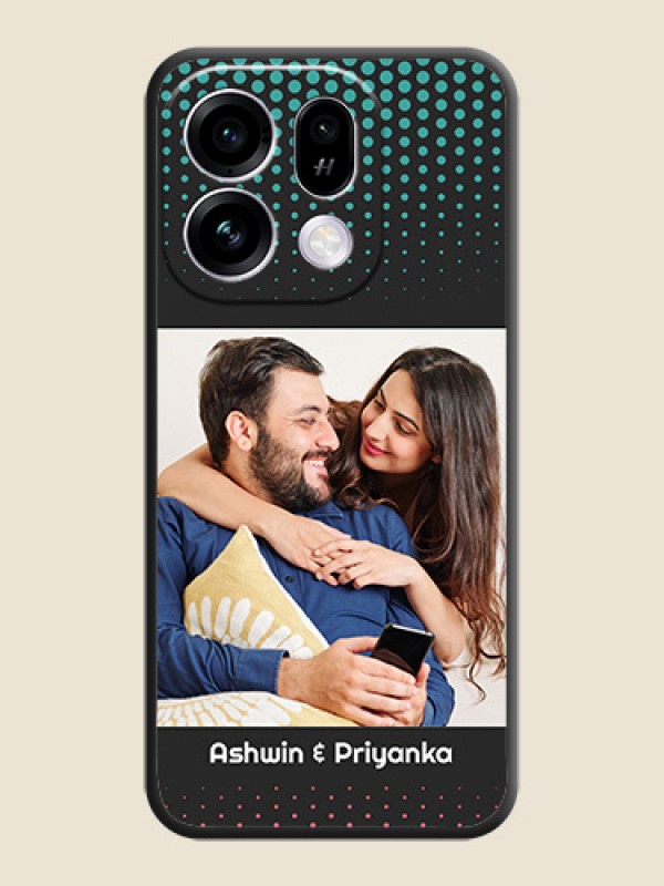 Faded Dots with Grunge Photo Frame and Text On Space Black Custom Soft Matte Mobile Back Cover - Oppo Find X9s 5G