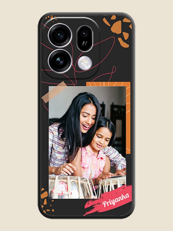 Orange Photo Frame On Space Black Custom Soft Matte Mobile Back Cover - Oppo Find X9s 5G