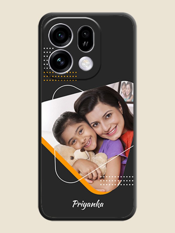 Yellow Triangle on Photo On Space Black Custom Soft Matte Mobile Back Cover - Oppo Find X9s 5G