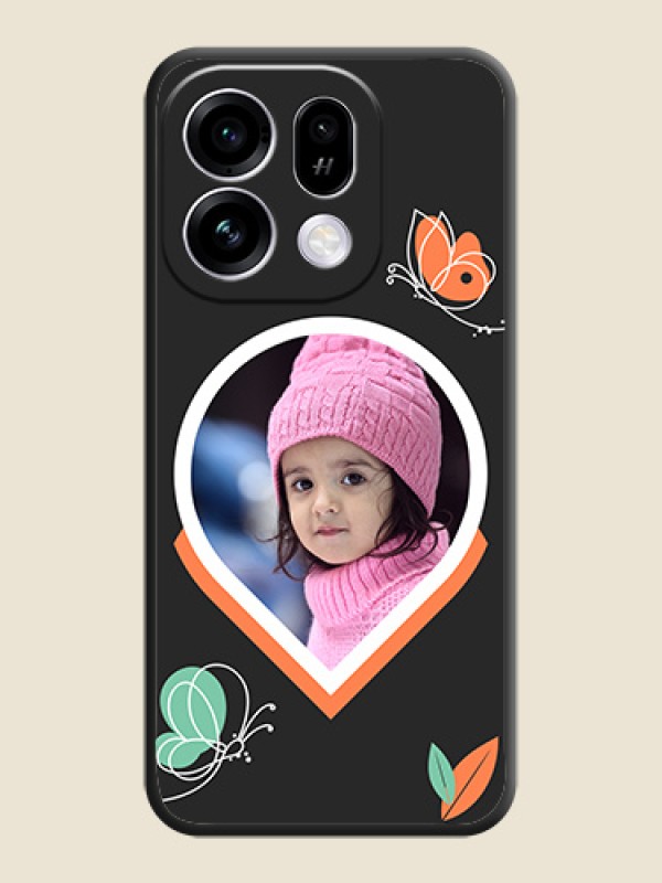 Upload Pic With Simple Butterly Design On Space Black Custom Soft Matte Mobile Back Cover - Oppo Find X9s 5G