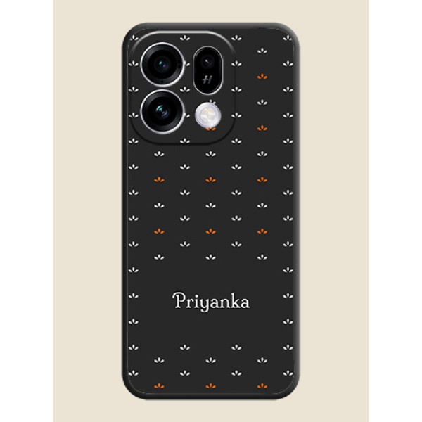 Simple Pattern With Custom Text On Space Black Custom Soft Matte Mobile Back Cover - Oppo Find X9s 5G