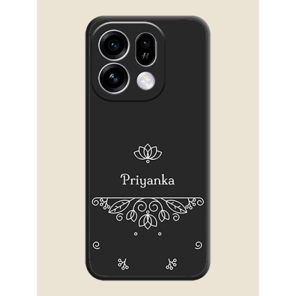 Lotus Garden Custom Text On Space Black Custom Soft Matte Mobile Back Cover - Oppo Find X9s 5G