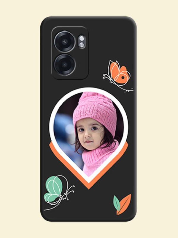 Upload Pic With Simple Butterly Design On Space Black Personalized Soft Matte Phone Covers -Oppo K10 5G