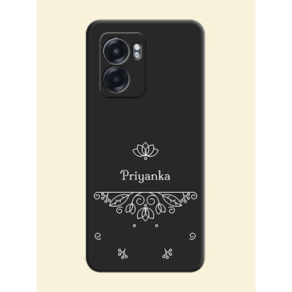 Lotus Garden Custom Text On Space Black Personalized Soft Matte Phone Covers -Oppo K10 5G