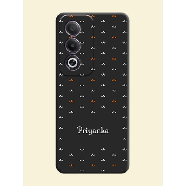 Simple Pattern With Custom Text On Space Black Custom Soft Matte Mobile Back Cover - Oppo K12x 5G