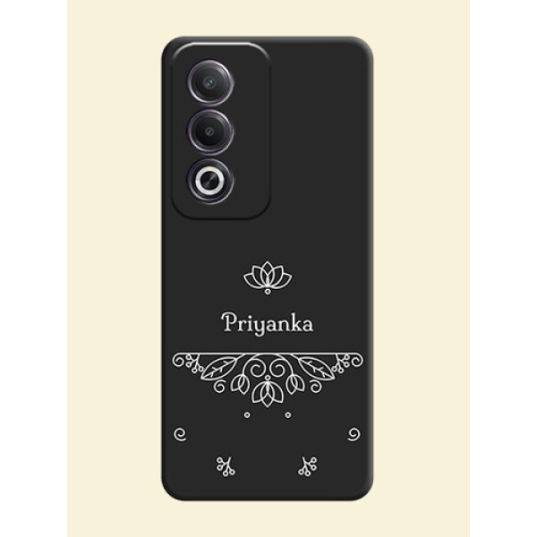 Lotus Garden Custom Text On Space Black Custom Soft Matte Mobile Back Cover - Oppo K12x 5G
