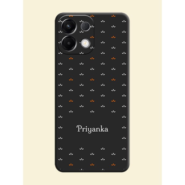 Simple Pattern With Custom Text On Space Black Custom Soft Matte Mobile Back Cover - Oppo K13 5G
