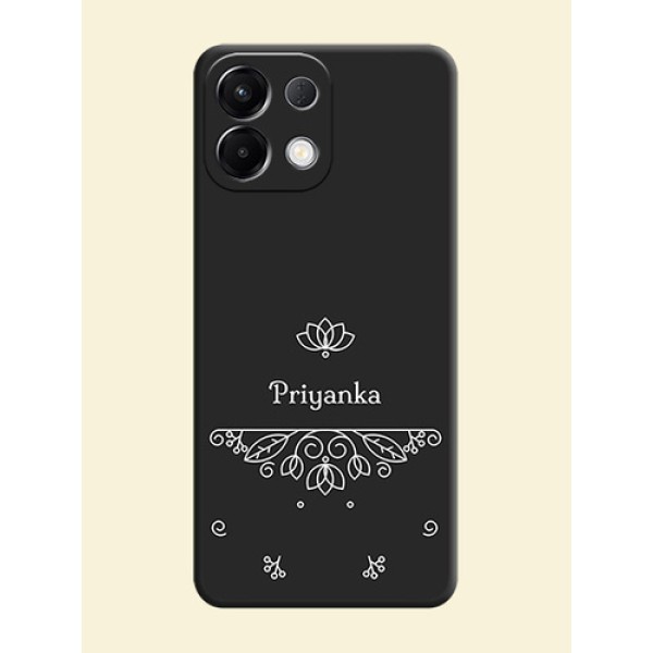 Lotus Garden Custom Text On Space Black Custom Soft Matte Mobile Back Cover - Oppo K13 5G