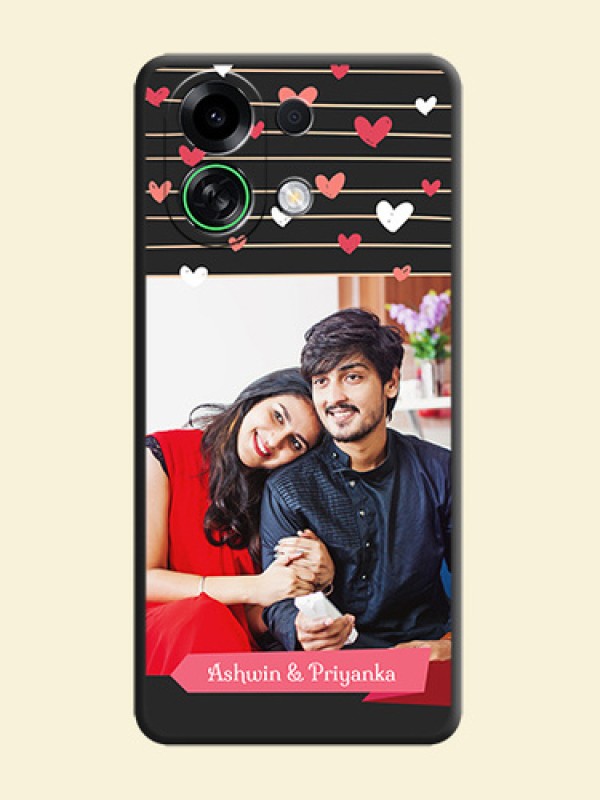 Love Pattern with Name on Pink Ribbon on Photo On Space Black Custom Soft Matte Mobile Back Cover - Oppo K13 Turbo 5G