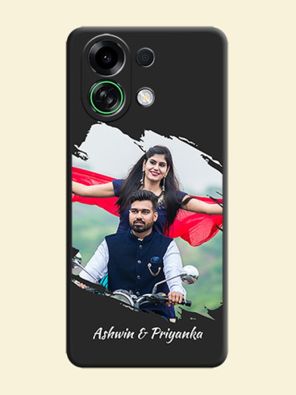 Grunge Brush Strokes on Photo On Space Black Custom Soft Matte Mobile Back Cover - Oppo K13 Turbo 5G