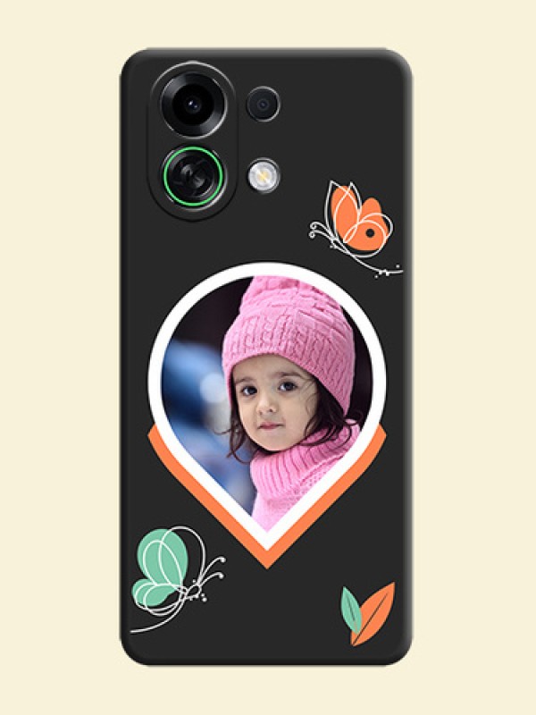 Upload Pic With Simple Butterly Design On Space Black Custom Soft Matte Mobile Back Cover - Oppo K13 Turbo 5G