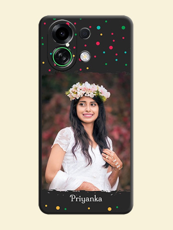 Multicolor Dotted Pattern with Text On Space Black Custom Soft Matte Mobile Back Cover - Oppo K13 Turbo Pro 5G