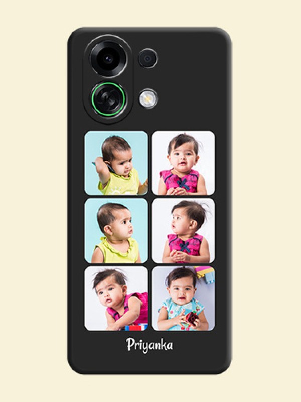 Floral Art with 6 Image Holder on Photo On Space Black Custom Soft Matte Mobile Back Cover - Oppo K13 Turbo Pro 5G