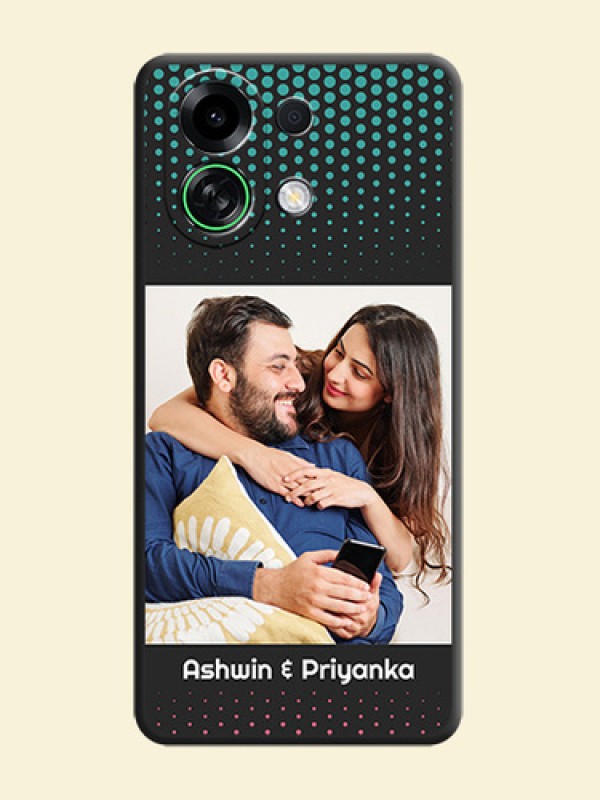 Faded Dots with Grunge Photo Frame and Text On Space Black Custom Soft Matte Mobile Back Cover - Oppo K13 Turbo Pro 5G