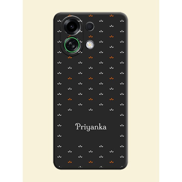 Simple Pattern With Custom Text On Space Black Custom Soft Matte Mobile Back Cover - Oppo K13 Turbo Pro 5G