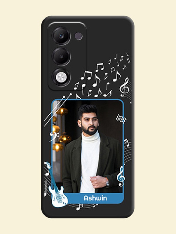 Musical Theme Design with Text on Photo On Space Black Custom Soft Matte Mobile Back Cover - Oppo k13x 5G