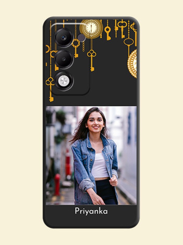Decorative Design with Text On Space Black Custom Soft Matte Mobile Back Cover - Oppo k13x 5G