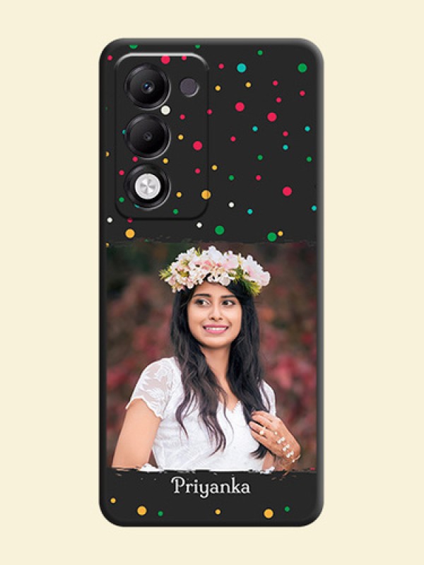 Multicolor Dotted Pattern with Text On Space Black Custom Soft Matte Mobile Back Cover - Oppo k13x 5G