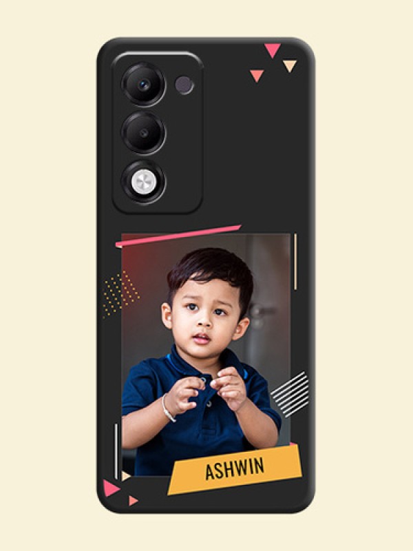 Photo Frame with Triangle Small Dots on Photo On Space Black Custom Soft Matte Mobile Back Cover - Oppo k13x 5G