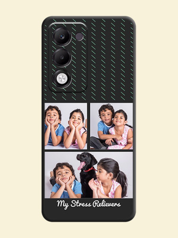 Cross Dotted Pattern with 2 Image Holder On Space Black Custom Soft Matte Mobile Back Cover - Oppo k13x 5G