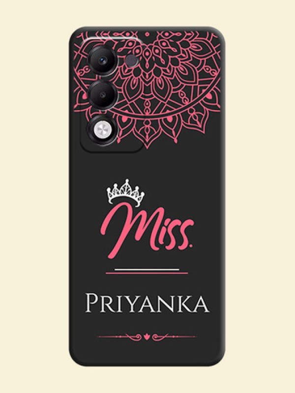 Mrs Name with Floral Design On Space Black Custom Soft Matte Mobile Back Cover - Oppo k13x 5G