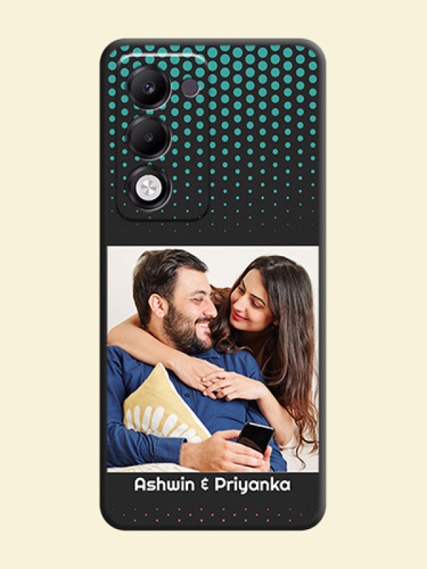 Faded Dots with Grunge Photo Frame and Text On Space Black Custom Soft Matte Mobile Back Cover - Oppo k13x 5G