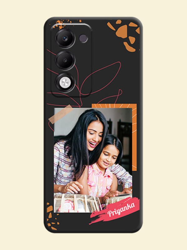 Orange Photo Frame On Space Black Custom Soft Matte Mobile Back Cover - Oppo k13x 5G