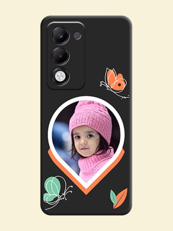 Upload Pic With Simple Butterly Design On Space Black Custom Soft Matte Mobile Back Cover - Oppo k13x 5G