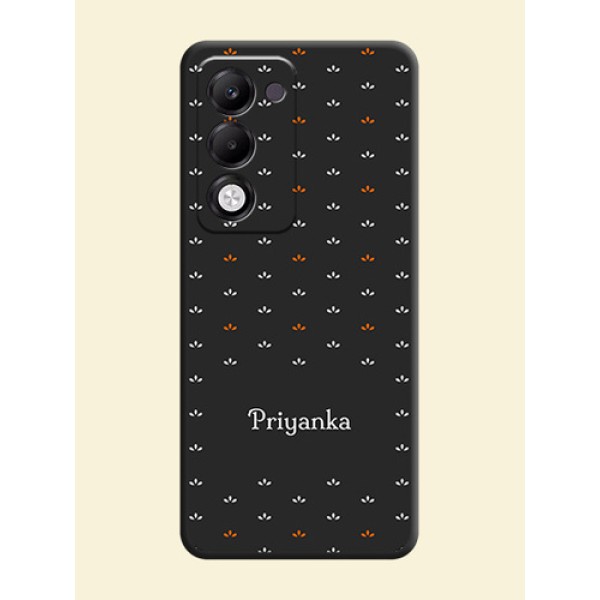 Simple Pattern With Custom Text On Space Black Custom Soft Matte Mobile Back Cover - Oppo k13x 5G