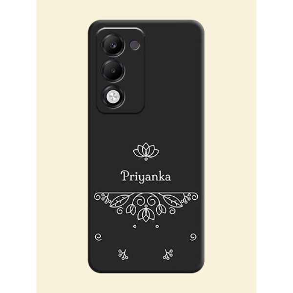 Lotus Garden Custom Text On Space Black Custom Soft Matte Mobile Back Cover - Oppo k13x 5G