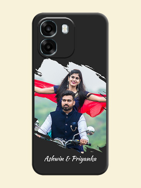 Grunge Brush Strokes on Photo On Space Black Custom Soft Matte Mobile Back Cover - Oppo K14 5G