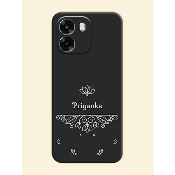 Lotus Garden Custom Text On Space Black Custom Soft Matte Mobile Back Cover - Oppo K14 5G
