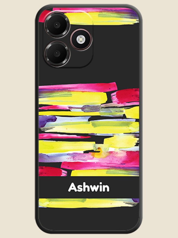 Brush Coloured On Space Black Custom Soft Matte Mobile Back Cover - Oppo K14 Lite 4G