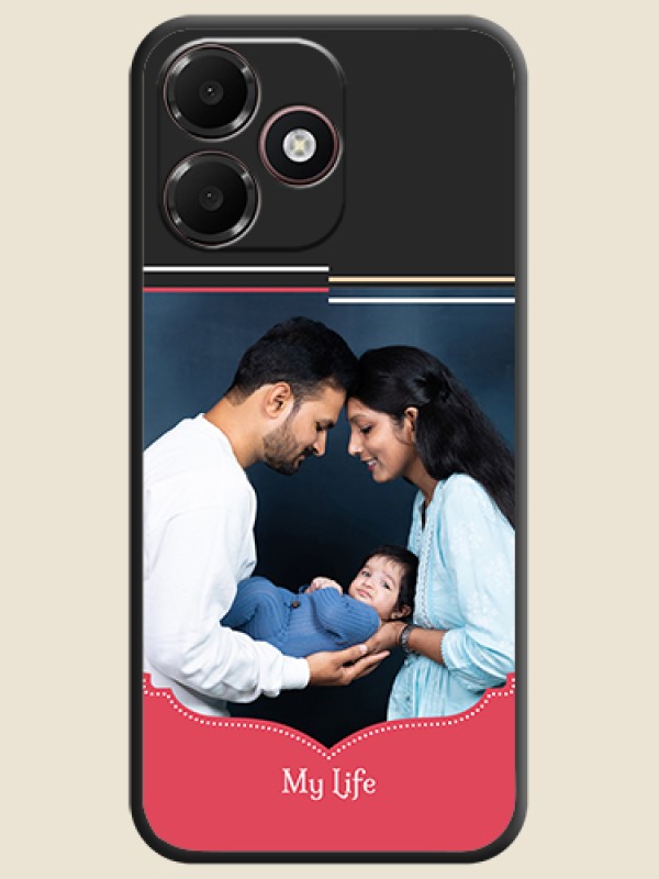 Classic Plain Design with Name On Space Black Custom Soft Matte Mobile Back Cover - Oppo K14 Lite 4G