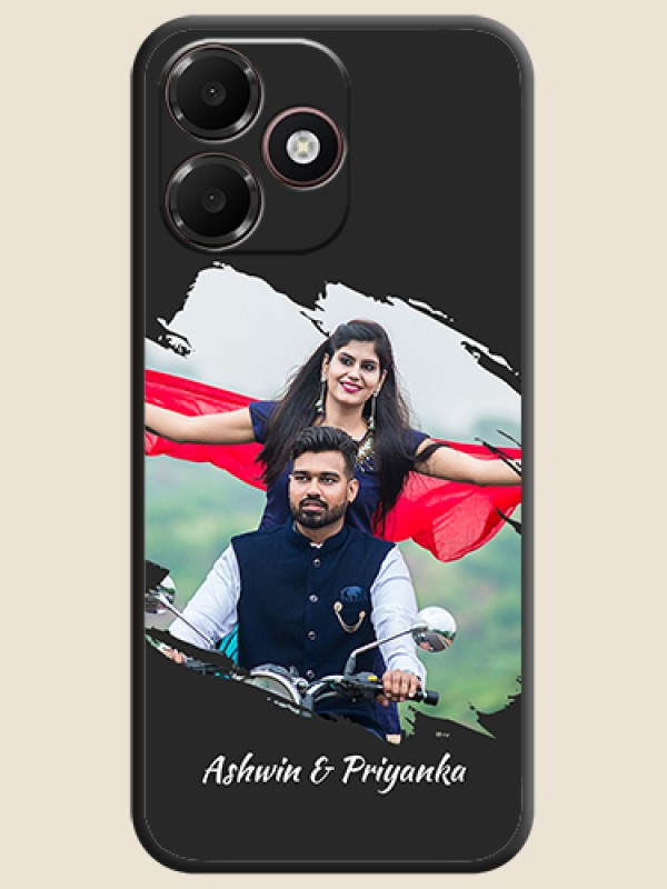Grunge Brush Strokes on Photo On Space Black Custom Soft Matte Mobile Back Cover - Oppo K14 Lite 4G