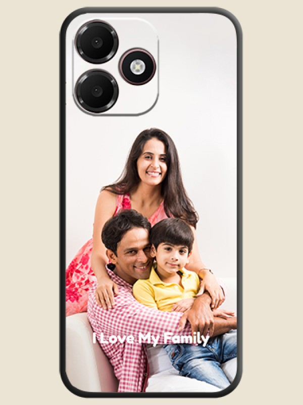 Full Single Pic Upload With Text On Space Black Custom Soft Matte Mobile Back Cover - Oppo K14 Lite 4G