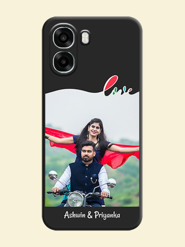 Fall in Love Pattern with Picture on Photo On Space Black Custom Soft Matte Mobile Back Cover - Oppo K14x 5G