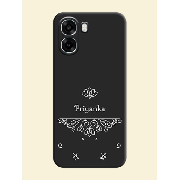 Lotus Garden Custom Text On Space Black Custom Soft Matte Mobile Back Cover - Oppo K14x 5G