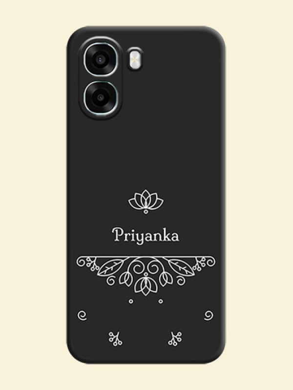 Lotus Garden Custom Text On Space Black Custom Soft Matte Mobile Back Cover - Oppo K14x 5G