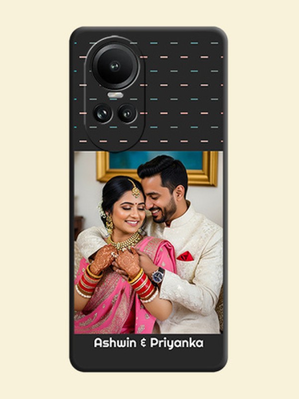 Line Pattern Design with Text on Space Black Custom Soft Matte Phone Back Cover - Reno 10 5G