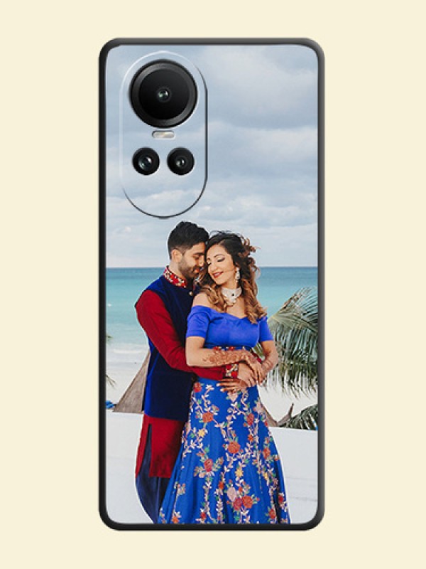 Full Single Pic Upload On Space Black Personalized Soft Matte Phone Covers - Reno 10 5G