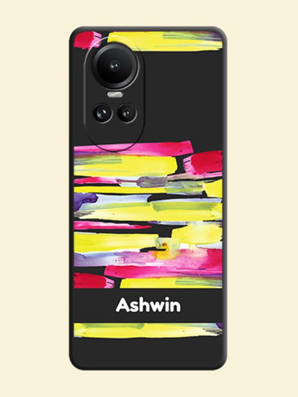 Brush Coloured on Space Black Personalized Soft Matte Phone Covers - Reno 10 Pro 5G