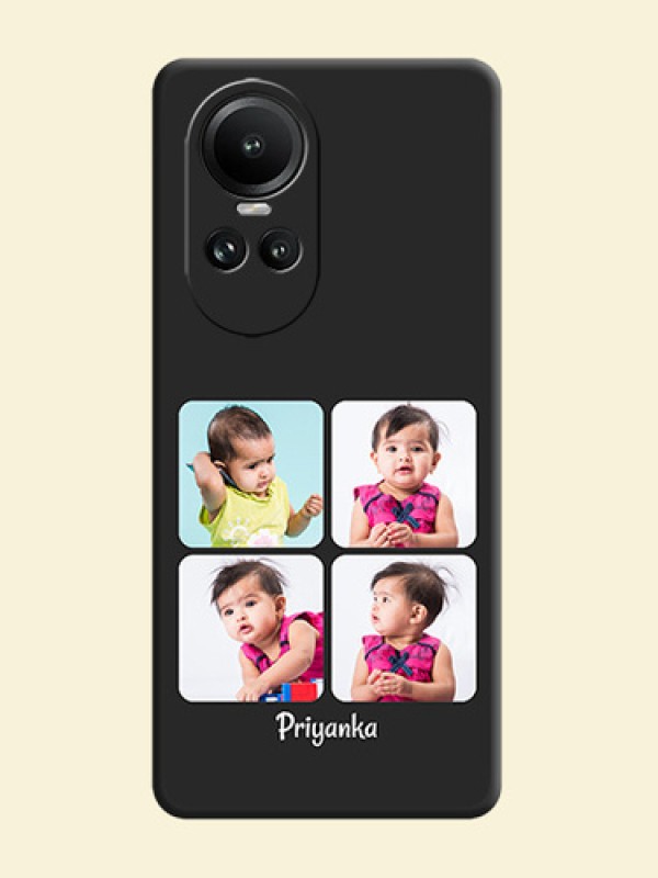 Floral Art with 6 Image Holder - Photo on Space Black Soft Matte Mobile Case - Reno 10 Pro 5G