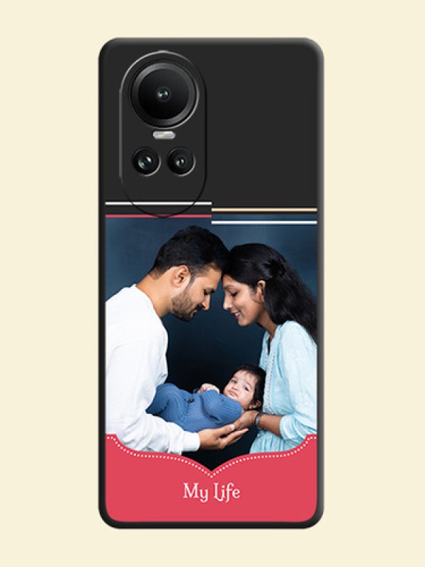 Classic Plain Design with Name - Photo on Space Black Soft Matte Phone Cover - Reno 10 Pro 5G