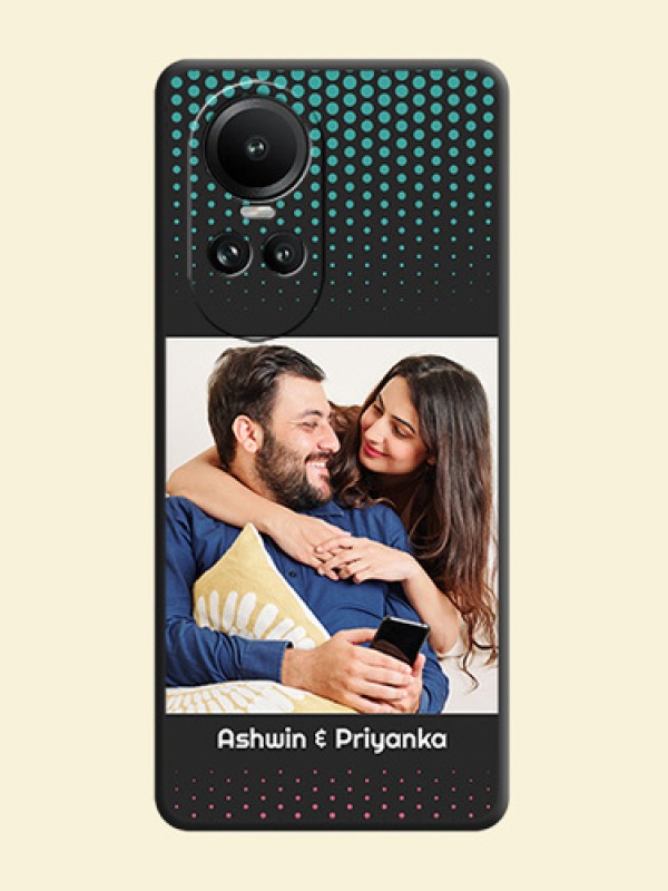 Faded Dots with Grunge Photo Frame and Text on Space Black Custom Soft Matte Phone Cases - Reno 10 Pro 5G