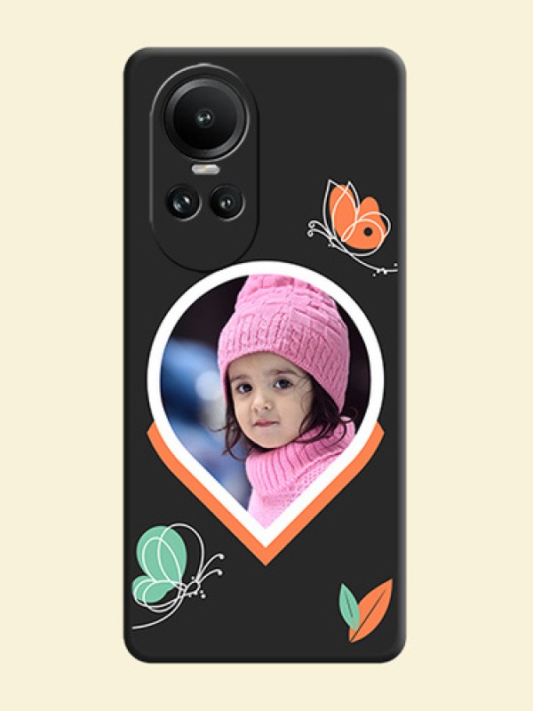 Upload Pic With Simple Butterly Design On Space Black Personalized Soft Matte Phone Covers - Reno 10 Pro 5G