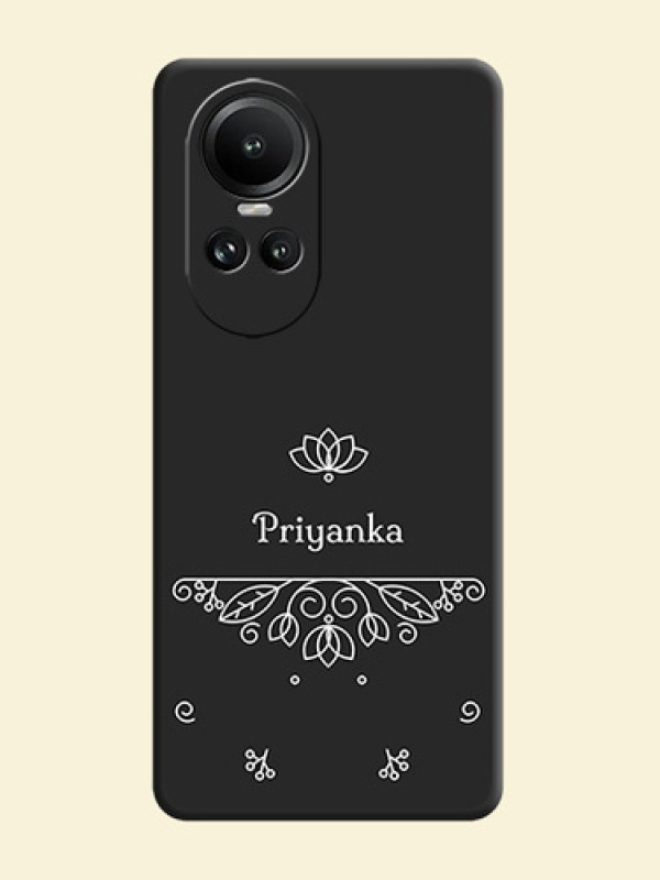 Lotus Garden Custom Text On Space Black Personalized Soft Matte Phone Covers - Reno 10 Pro 5G