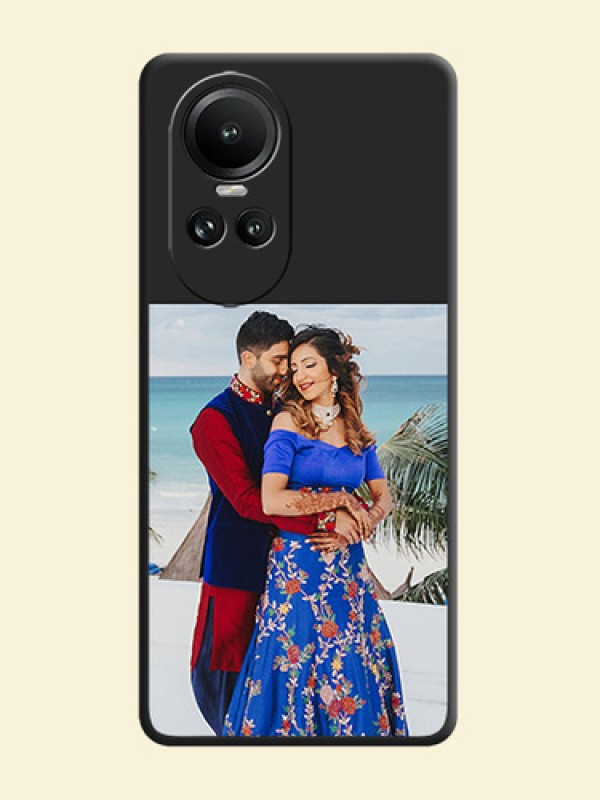 Image Upload With Space Black Color On Custom Soft Matte Mobile Back Cover - Oppo Reno 10 Pro 5G
