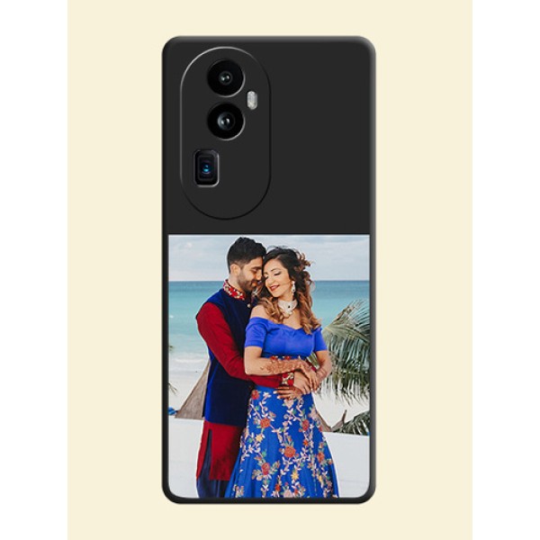 Image Upload With Space Black Color On Custom Soft Matte Mobile Back Cover - Oppo Reno 10 Pro Plus 5G