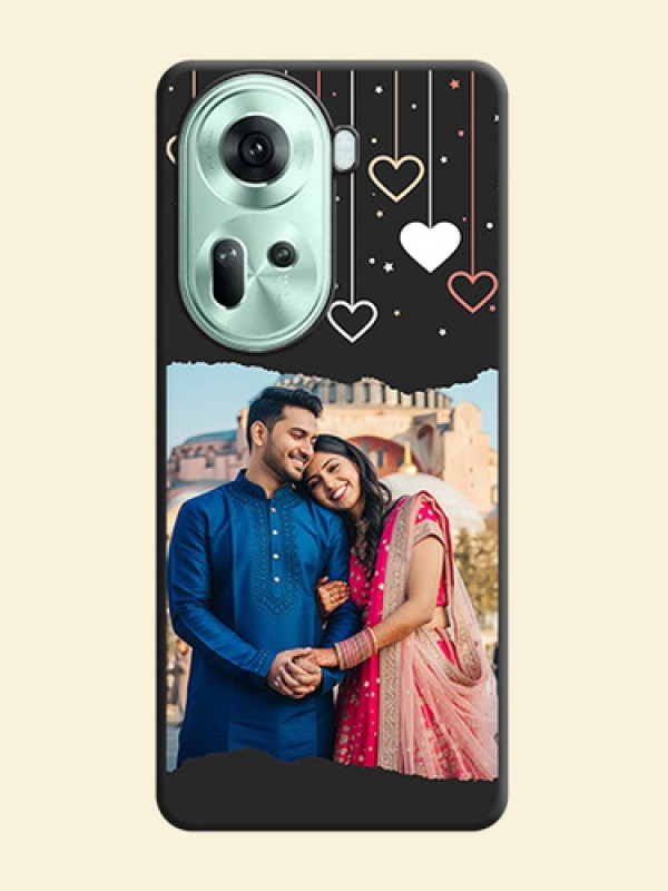 Love Hangings with Splash Wave Picture on Space Black Custom Soft Matte Phone Back Cover - Reno 11 5G